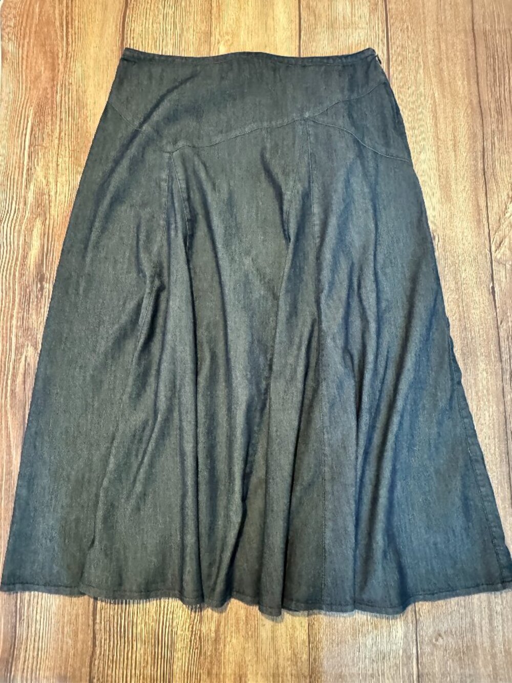 Larry Levine Stretch Flare Denim Skirt Size 12